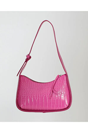 Cirilo Kroko Deri Pembe Omuz ve El Çantası