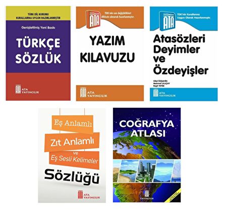 Türkçe Sözlük-Atasözleri-Yazım Kılavuzu-Eş Anlamlı,Zıt Anlamlı Kelimeler Sözlüğü-Coğrafya Atlası