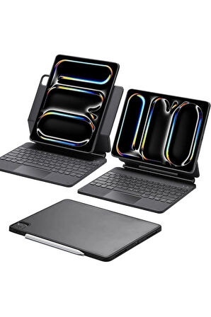 iPad A16/10.NESIL 2022/2025 Uyumlu Magic Yesido KB24 Touchpad Işıklı Türkçe Q Klavyeli Kılıf
