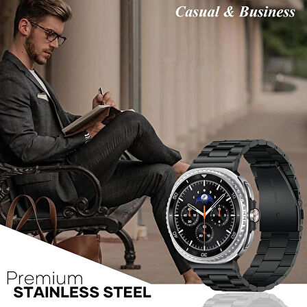 Galaxy Watch 8 44MM 40MM / Galaxy Watch 8 Classic 46MM ile Uyumlu Paslanmaz Çelik Kordon