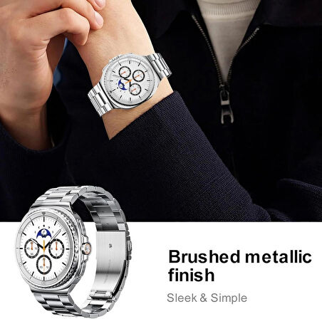 Galaxy Watch 8 44MM 40MM / Galaxy Watch 8 Classic 46MM ile Uyumlu Paslanmaz Çelik Kordon