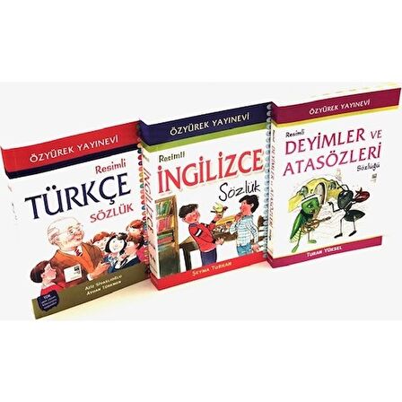 Resimli Sözlük Seti 3 lü ( Türkçe , İngilizce , Deyimler ve Atasözleri Sözlüğü)