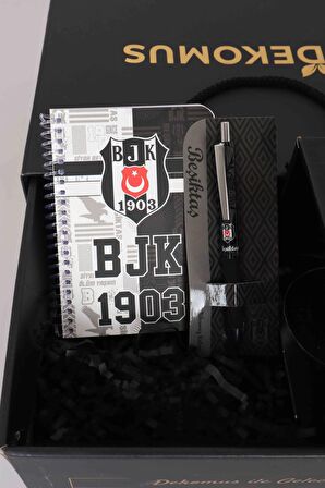 DEKOMUS ÖZEL KUTULU LİSANSLI BEŞİKTAŞ  KUPA, AJANDA VE ROLLER KALEM SETİ 