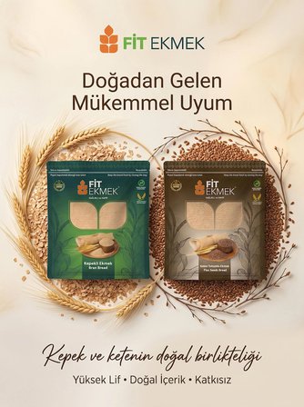 fit Kepekli Lavaş Ekmeği 300gr ve Keten Tohumlu Lavaş Ekmeği 300gr