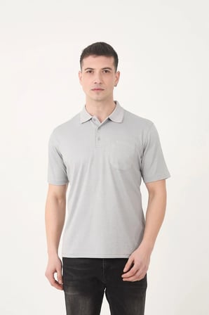 SİMENTİ BASİC CEPLİ POLO YAKA DÜZ KUMAŞ PREMIUM T-SHIRT