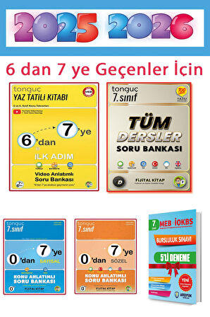 Tonguç 6 dan 7 ye Hazırlık Seti + Tüm Dersler Soru Bankası + Bursluluk Deneme Sınavı