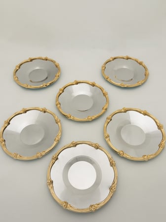 Royal Rose 6'lı Çelik Çay Bardağı Tabağı