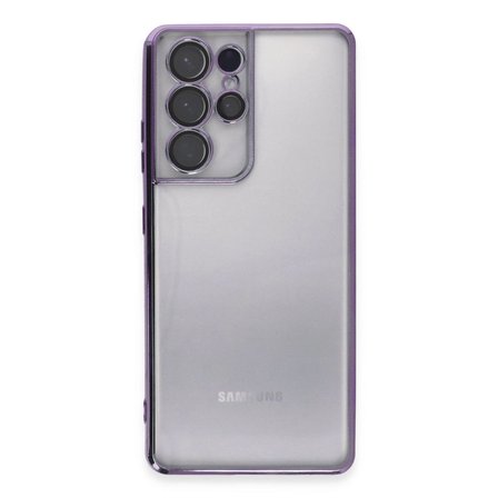 Samsung Galaxy S21 Ultra Kılıf Razer Lensli Silikon - Mor