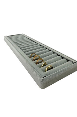 Yerli Üretim Süet Kumaş Gri Renk 35/11 Cm Kelepçe-bileklik Sergileme Standı