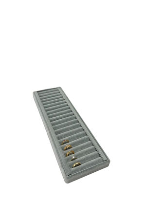 Yerli Üretim Süet Kumaş Gri Renk 35/11 Cm Kelepçe-bileklik Sergileme Standı