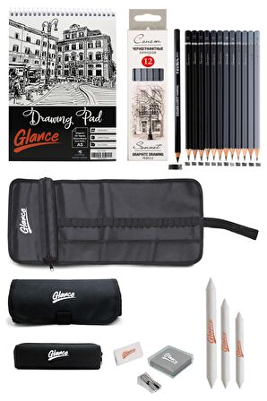 Eskiz Defteri St.petersburg Dereceli Kalem Çantalı Eskiz Set