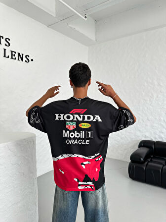 Redbull Baskılı Oversize Unisex T-Shirt