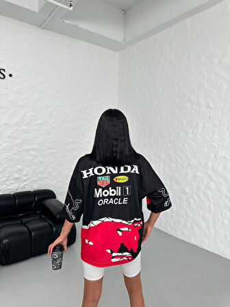 Redbull Baskılı Oversize Unisex T-Shirt