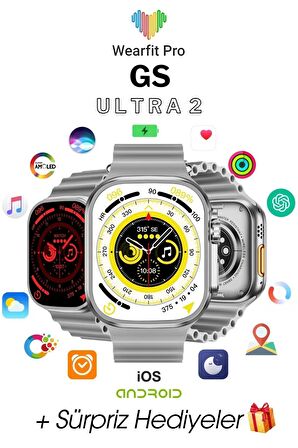 GS ULTRA 2 Akıllı Kol Saati Smart Watch Model:inç 49mm AMOLED Ekran GRİ