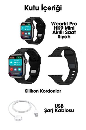 WEARFİT HK9 MİNİ Akıllı Kol Saati Smart Watch Model:inç 42mm AMOLED Ekran (SİYAH)