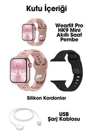 WEARFİT HK9 MİNİ Akıllı Kol Saati Smart Watch Model:inç 42mm AMOLED Ekran (ROSE GOLD)