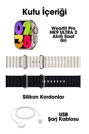 WEARFİT HK9 ULTRA 2  Akıllı Kol Saati Smart Watch Model:inç 49mm AMOLED Ekran (GRİ)