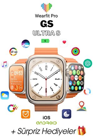 ULTRA 8 Akıllı Kol Saati 49mm AMOLED Ekran (GRİ)