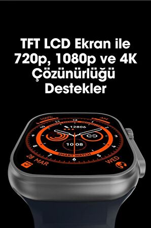 WEARFİT T900 ULTRA 2 Akıllı Kol Saati Smart Watch Model:inç 49mm TFT Ekran (SİYAH)