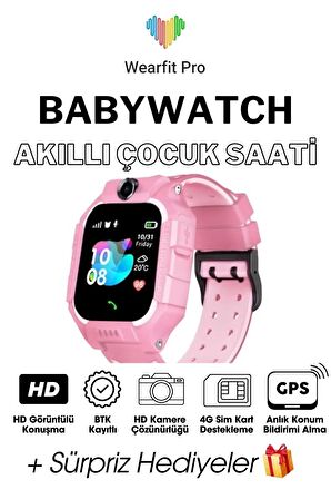 WEARFİT ÇOCUK Akıllı Kol Saati Smart Watch TFT Ekran GPS KAMERA OYUN HESAP ARAMA  BTK KAYITLI PEMBE