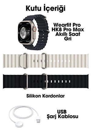 WEARFİT HK8 PRO MAX Akıllı Kol Saati  49mm AMOLED Ekran  (GRİ)