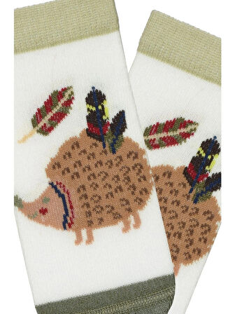  3 Lü Tilki Desenli Erkek Bebek Patik Çorap