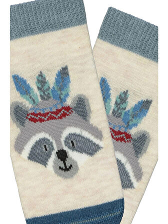  3 Lü Tilki Desenli Erkek Bebek Patik Çorap