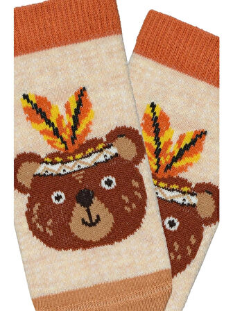  3 Lü Tilki Desenli Erkek Bebek Patik Çorap