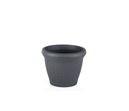 Omnipazar SO-HS01 Plastik Hasır Desenli Dekoratif Saksı 3.3 Litre No 1