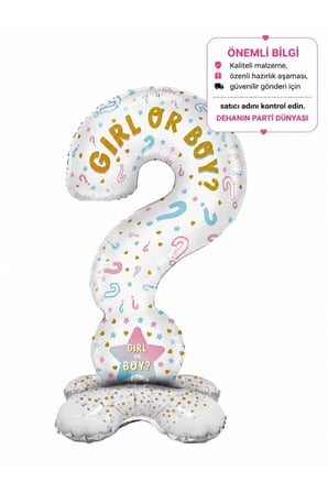 Dehaparty Girl or Boy Soru İşareti Folyo Balon Beyaz Cinsiyet Belirleme Parti Süsleme Malzemesi Baby Shower