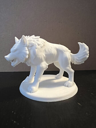 Wolf Kurt Pla Doğal MAlzeme Oyuncak 12CM Beyaz