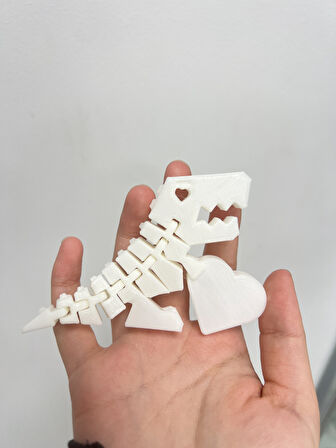 Minik Dinazor Beyaz Renk 12CM Doğal PLA Malzeme Oyuncak