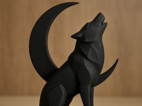 Kurt Ay Hilal Mini Dekoratif Figür 12CM Karbon PLA Oyuncak