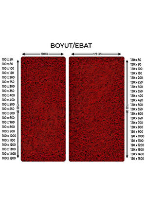 100X350CM KIRMIZI KIVIRCIK PASPAS-HALI KAYMAZ YOLLUK LİDYA 14MM