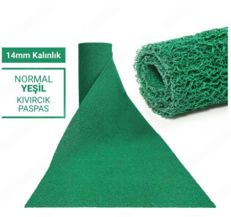 120X80CM YEŞİL KIVIRCIK PASPAS-HALI KAYMAZ YOLLUK LİDYA 14MM