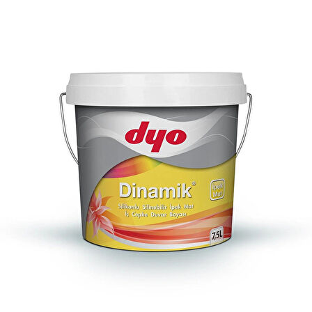 DYO 7,5LT DİNAMİK İPEKMAT SİLİKONLU SİLİNEBİLİR İÇ CEPHE DUVAR BOYASI (4744)