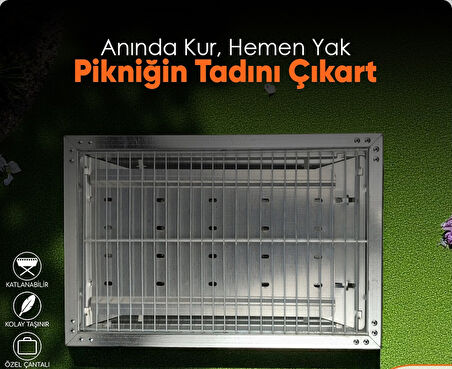 MİRAÇ 40X30CM KATLANIR MANGAL ÇANTALI LAZER KESİM KÜÇÜK BOY