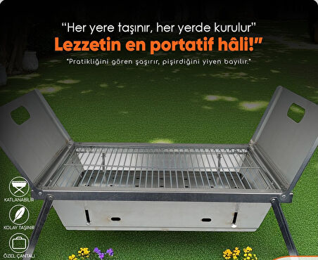 MİRAÇ 55X35CM KATLANIR MANGAL ÇANTALI LAZER KESİM BÜYÜK BOY