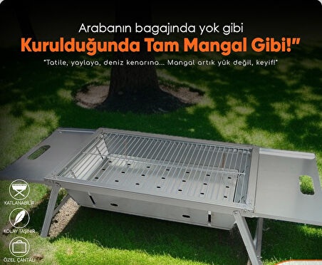 MİRAÇ 55X35CM KATLANIR MANGAL ÇANTALI LAZER KESİM BÜYÜK BOY