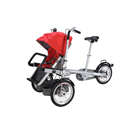 EBAX BİSİKLETLİ BEBEK ARABASI KIRMIZI 150KG TAŞIMA KAPASİTELİ