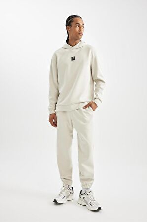 DeFactoFit Standart Fit Kapüşonlu Skuba Dalgıç Kumaş Sporcu Sweatshirt B4758AX24AUBG721