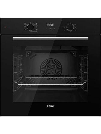 Flowart QBL63CS-SS205-D077 7 Prog. Dijital Turbo Ankastre Set - Siyah