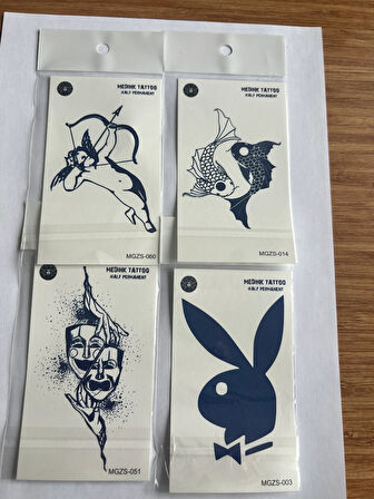 Aşk 4 Adet Minimal 11x8 cm 3 Hafta Kalıcı Yarı Kalıcı Geçici Dövme