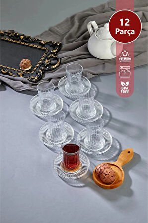 Elegant 12 Parça Çay Bardağı Seti
