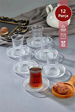 Elegant 12 Parça Çay Bardağı Seti