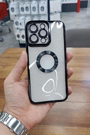 iPhone 15 Pro Max Kılıf Köşeleri Renkli Şeffaf Kamera Korumalı Silikon Luxury Kapak