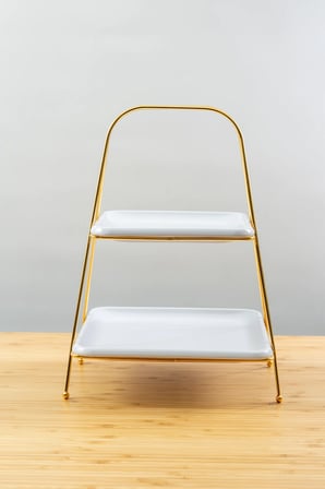 2 Katlı Metal Paslanmaz Kararmaz Lüks  Gold Etajer Sunum ve ikramlık Kek Pasta Standı Çeyizlik 