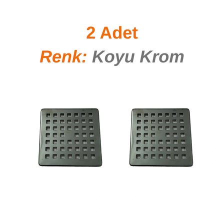 2 Adet Koyu Krom Yer Süzgeci Izgarası Paslanmaz Çelik 10x10 Uyumlu