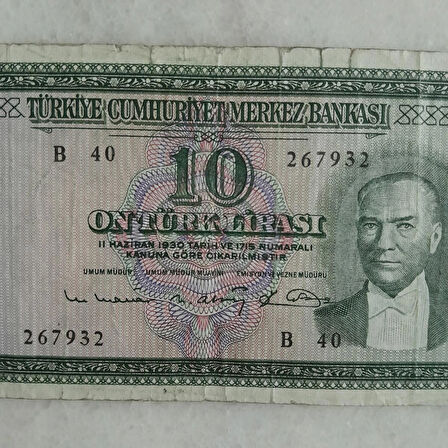 5. Emisyon 6. Tertip 10 Lira