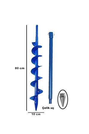 Motorlu Toprak Burgu Aparatı 10 cm Çap ve 4 Adet Uzatma Kol